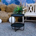 Tuintafel Sandefjord bijzettafel metaal 57,5x46x46cm zwart [, Verzenden, Nieuw