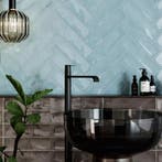 Wandtegel Blauw 7,5x30cm (Muurtegels, Afbouwmaterialen), Nieuw, 20 tot 40 cm, 10 m² of meer, Wandtegels