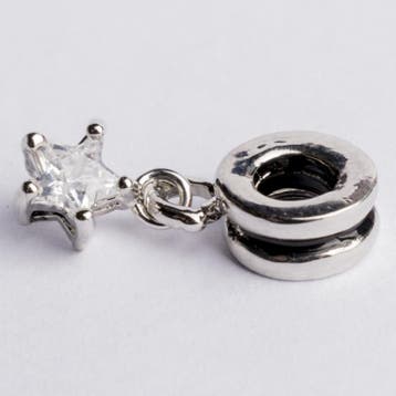 1 x Be Charmed bedel – strass ster – zilverkleur met rho, Ophalen of Verzenden, Nieuw, Kraal
