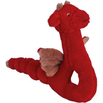 Happy Horse Rammelaar Draak Tine - rood - pluche - 18 cm, Verzenden, Nieuw
