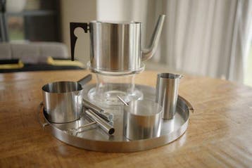 Stelton - Arne Jacobsen - Koffieservies (10) - Staal, Glas -