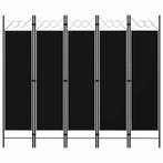 vidaXL Kamerscherm met 5 panelen 200x180 cm zwart, Verzenden, Nieuw