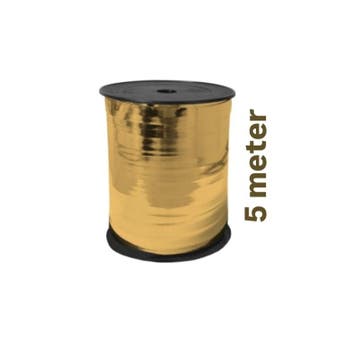 5m sierlint lint - goud - krullint - cadeau versiering -..., Ophalen of Verzenden, Nieuw