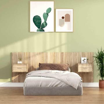 vidaXL Hoofdbord met kastjes bewerkt hout sonoma, Verzenden, Nieuw, Bruin, Hout