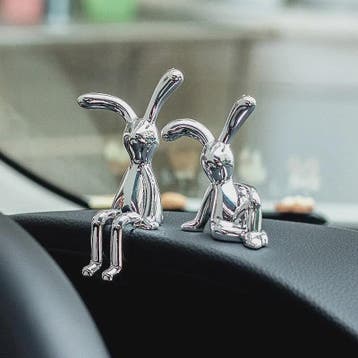 Set van 2 Zilverkleurige Konijnenbeeldjes - Decoratie voor W, Verzenden, Nieuw