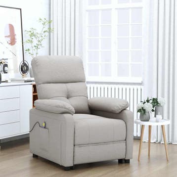 vidaXL Massagestoel stof taupe, Verzenden, Nieuw