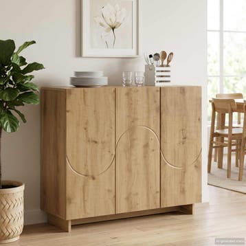 vidaXL Dressoir Artisanaal eiken 85,5 x 31 x 75 cm Bewerkt, Huis en Inrichting, Kasten | Dressoirs, Verzenden, Nieuw, 50 tot 100 cm