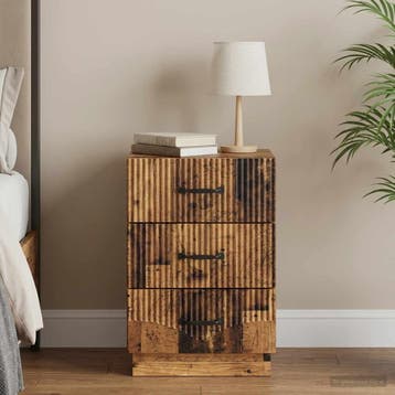 vidaXL Nachtkastje met lade Oud hout 43 x 41 x 63,5 cm, Minder dan 45 cm, Verzenden, Nieuw, 55 tot 70 cm