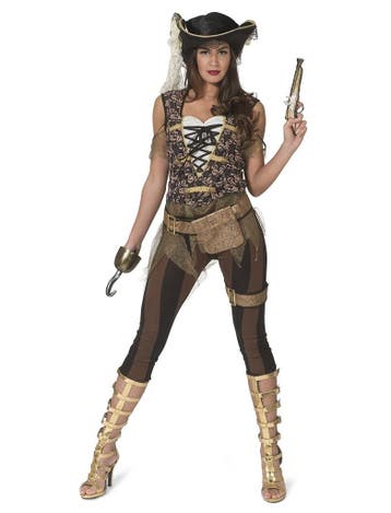 Steampunk Piraat Kostuum Dames, Kleding | Dames, Carnavalskleding en Feestkleding, Ophalen of Verzenden, Nieuw