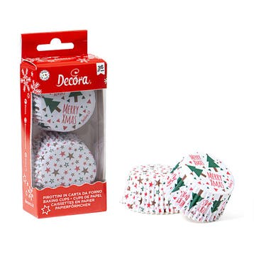 Cupcake Vormpjes Kerst Sterren Ø50x32(h) mm 36 stuks, Verzenden, Nieuw