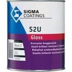 Sigma S2U Gloss - RAL 1000 groenbeige - 1 liter, Doe-het-zelf en Verbouw, Verf, Beits en Lak, Beige, Nieuw, Ophalen of Verzenden