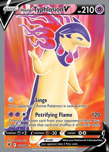 Hisuian Typhlosion V 169/189 Astral Radiance, Ophalen of Verzenden, Nieuw, Losse kaart, Foil