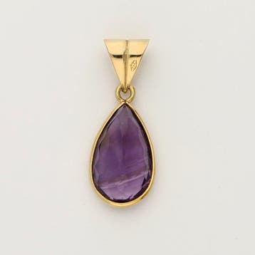 Hanger - 18 karaat Geel goud - 6.10ct. tw. Amethist