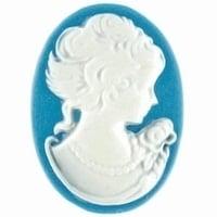 2 x  Ovale camee large Blauw 17 mm (Cabochons en camée), Ophalen of Verzenden, Nieuw, Overige typen