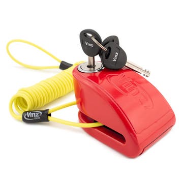 VINZ Pico Alarm Schijfremslot ART4 - Rood, Motoren, Accessoires | Sloten, Verzenden, Nieuw