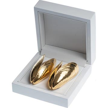 Anovi Zeeuws Mosselbestek in Verguld Goud – Luxe Tafelacc., Ophalen of Verzenden, Nieuw, Zilver, Bestekset