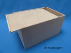 Berkenhouten Kist met Schuifdeksel – 37,5 x 25,5 x 21 cm., Minder dan 50 cm, Nieuw, Minder dan 50 cm, Ophalen of Verzenden