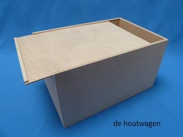Berkenhouten Kist met Schuifdeksel – 37,5 x 25,5 x 21 cm., Minder dan 50 cm, Nieuw, Minder dan 50 cm, Ophalen of Verzenden