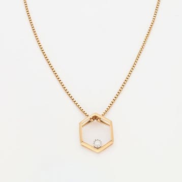 Halsketting - 18 karaat Roségoud Diamant (Natuurlijk), Nieuw