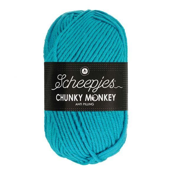 SCHEEPJES CHUNKY MONKEY  100G - 1068 TURQUOISE, Hobby en Vrije tijd, Breien en Haken, Nieuw, Verzenden