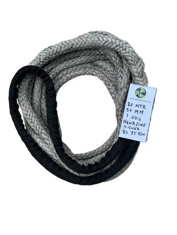 Hawk-Line Silver Grey Touw HMPE 20MTR 30MM 75Ton 1 Beklee..., Verzenden, Nieuw