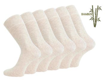 6 paar SQOTTON® Bamboe sokken - Naadloos - Coffee Cream, Verzenden, Nieuw