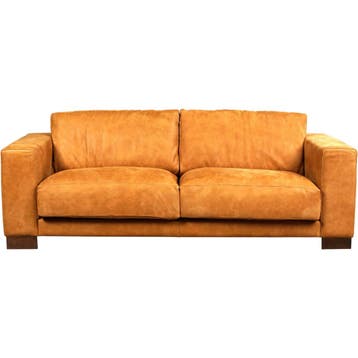 Leren bank Clear - 3 zits - Kenia Cognac (cognac) - Poten, Bohemian, Eigentijds, Modern, Retro, Vintage, Nieuw, Ophalen of Verzenden