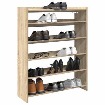 vidaXL Schoenenrek 80x25x100 cm bewerkt hout sonoma, Huis en Inrichting, Kasten | Schoenenrekken, Verzenden, Nieuw
