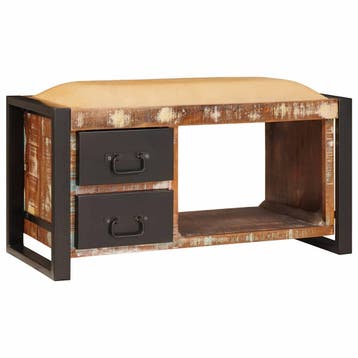 vidaXL Opslagbank Multikleur 80 x 35 x 40 cm Massief, Verzenden, Nieuw