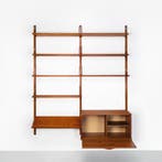 Vintage Deense Poul Cadovius wandkast in teakhout, Ophalen, Gebruikt, 150 tot 200 cm, Teakhout