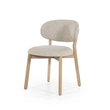 Eetkamerstoel Mikky Naturel hout - Taupe Moon - 96175 - e..., Nieuw, Stof