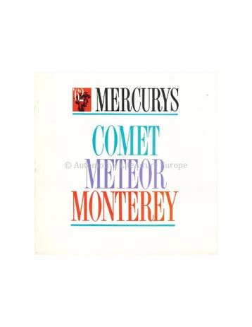 1962 MERCURY PROGRAMMA BROCHURE ENGELS, Nieuw, Author