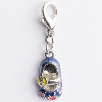 Be Charmed schoen bedel met karabijnsluiting zilver met e..., Ophalen of Verzenden, Nieuw, Bedel