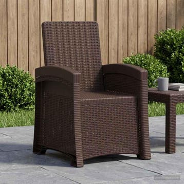 vidaXL Ligstoel in rietenlook Bruin PP, Tuin en Terras, Verzenden, Nieuw
