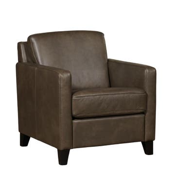Leren fauteuil Smart - Granada Ash (grijs/bruin) - Poten, Nieuw, Ophalen of Verzenden, Bohemian, Eigentijds, Modern, Retro, 50 tot 75 cm