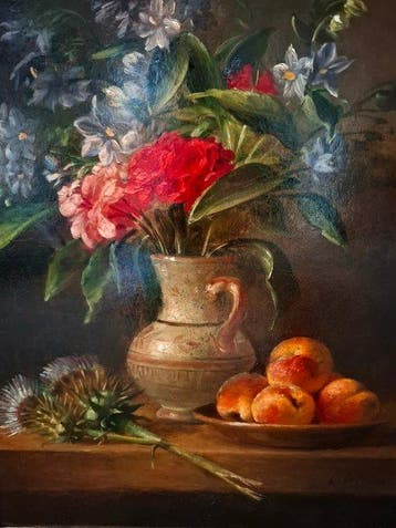 Cornelis Le Mair (1944) - Stilleven met bloemboeket,, Antiek en Kunst