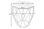 Design bijzettafel DIAMOND 50cm wit marmer messing metaal -, Ophalen of Verzenden, Nieuw