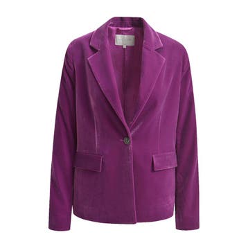 Milano Italy • paarse velourse blazer • 36, Verzenden, Paars, Maat 36 (S), Milano Italy