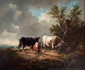 Nederlandse school (XIX) - Cows reposing.