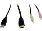 Inter-Tech AS-41HA - HDMI KVM-switch - 4 USB 2.0 poorten -, Computers en Software, Overige Computers en Software, Verzenden, Zo goed als nieuw