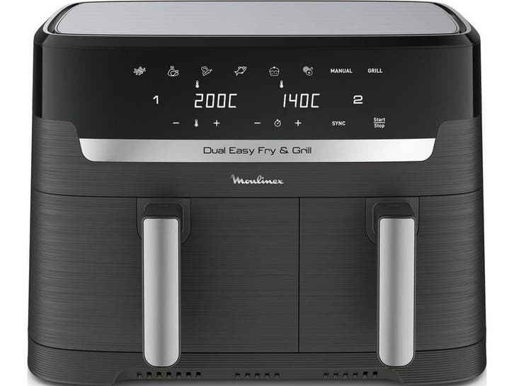 Moulinex Dual Easy Fry EZ905B20 - Dubbele Airfryer - 8,3L -, Witgoed en Apparatuur, Airfryers, Zo goed als nieuw, Verzenden