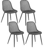 Set van 4 Scandinavische Stoelen – Kunststof & Metaal, Verzenden, Nieuw