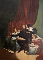 Italiaanse school (XIX) - Il precettore e le allieve – scena