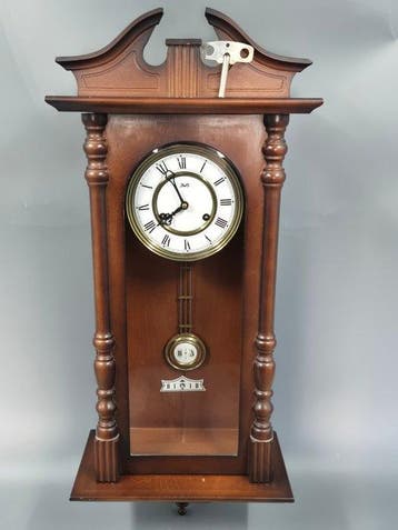 Wandklok - Klassische JWS WandUhr – Holz Regulator mit