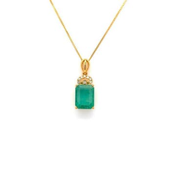 Ketting met hanger - 14 karaat Geel goud - 1.63ct. tw.