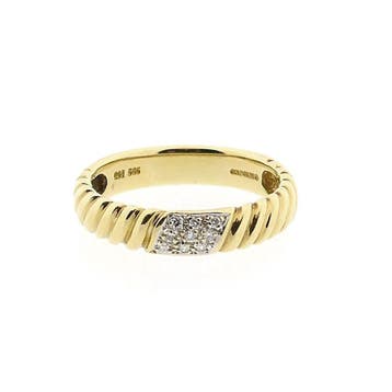 Gouden Goldgilde ring met diamanten; 0,08 ct., Gebruikt, 20 of groter, Heer, Ophalen of Verzenden