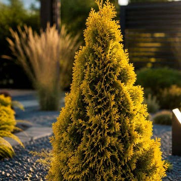 Thuja occidentalis Malonyana Aurea Coniferen, Geel, Groen, Verzenden, Conifeer, Struik