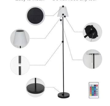 Solar LED Vloerlamp –USB Oplaadbaar met RGB en Afstandsbedie, Verzenden, Nieuw