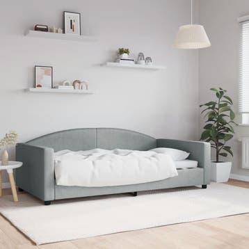 vidaXL Slaapbank 100x190 cm stof lichtgrijs, 100 cm, Eenpersoons, Verzenden, Nieuw