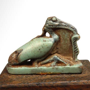 Oud-Egyptisch Faience Amulet van de Ibis Thoth